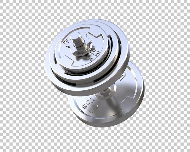 Ilustración de renderización 3D de una mancuerna aislada en el fondo