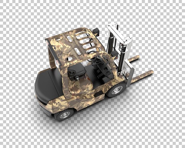 Ilustración de renderización 3D del montacargas aislado en el fondo