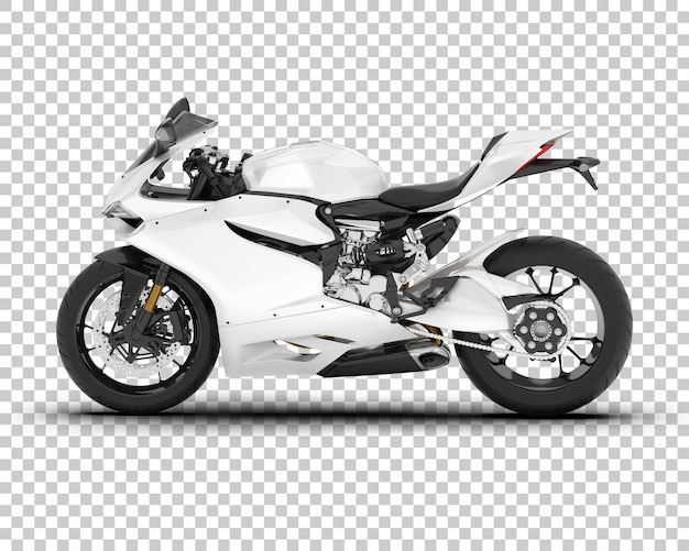Ilustración de renderización 3D de motocicleta en un fondo transparente