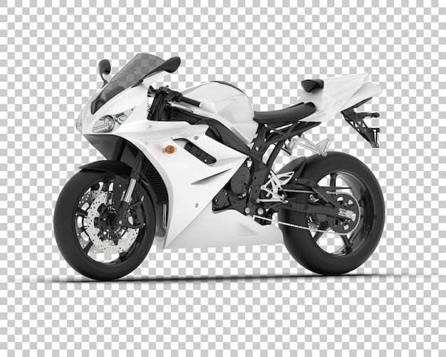 Ilustración de renderización 3D de motocicleta en un fondo transparente