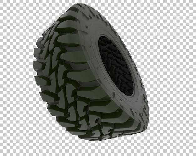 Ilustración de renderización 3D del neumático de off-road aislado en el fondo