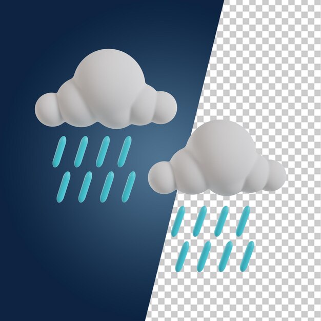 Ilustración de renderización 3D del pronóstico del tiempo