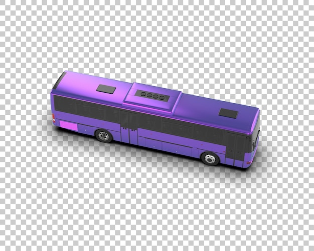 Ilustración de renderización 3D realista del autobús aislado en el fondo