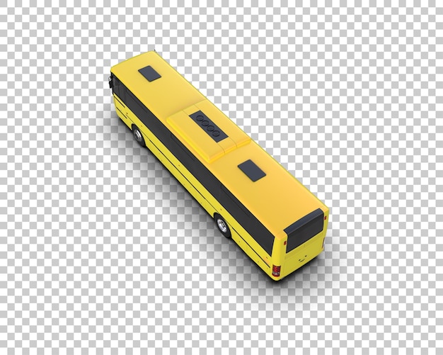Ilustración de renderización 3D realista del autobús aislado en el fondo