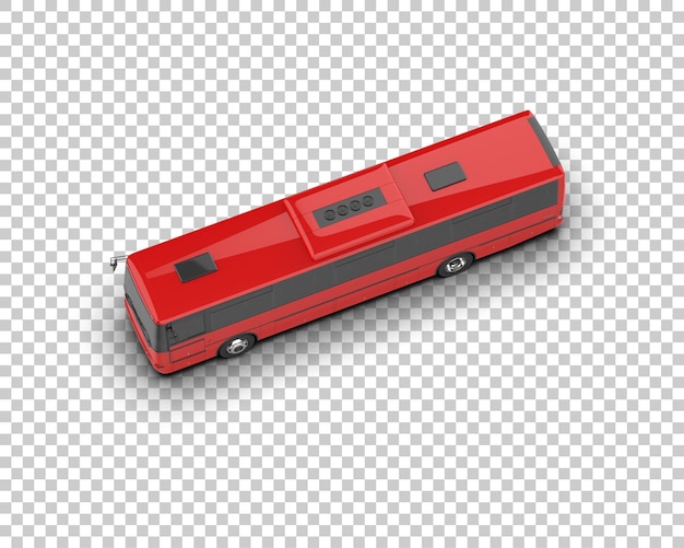 Ilustración de renderización 3D realista del autobús aislado en el fondo