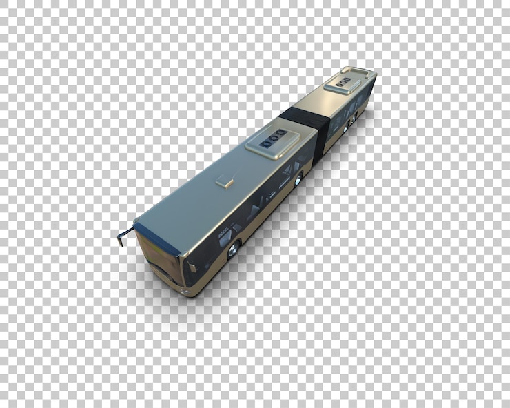 PSD ilustración de renderización 3d realista del autobús aislado en el fondo