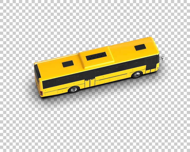 PSD ilustración de renderización 3d realista del autobús aislado en el fondo