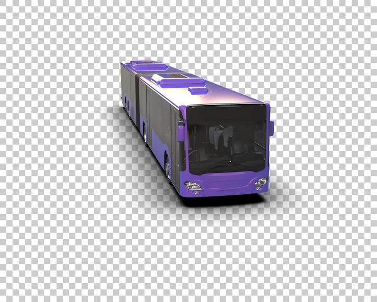 PSD ilustración de renderización 3d realista del autobús aislado en el fondo