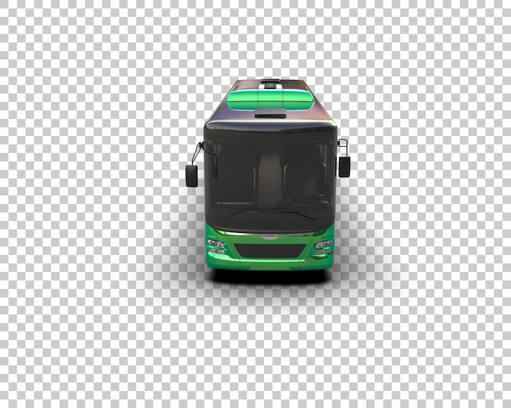 PSD ilustración de renderización 3d realista del autobús aislado en el fondo