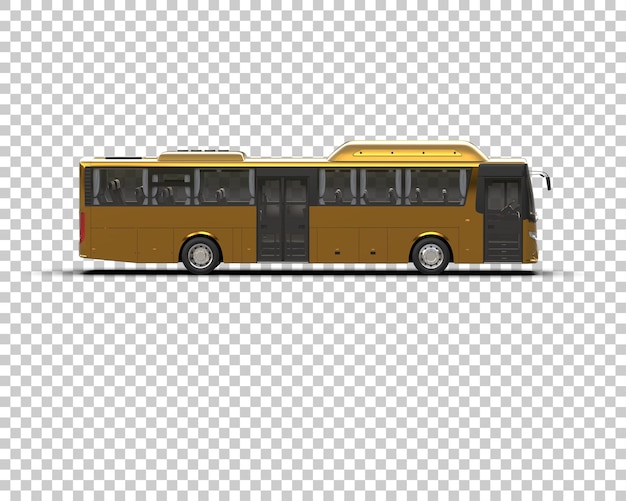 Ilustración de renderización 3D realista del autobús aislado en el fondo