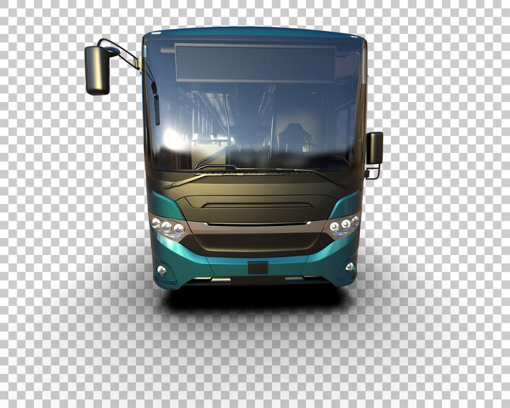 PSD ilustración de renderización 3d realista del autobús aislado en el fondo