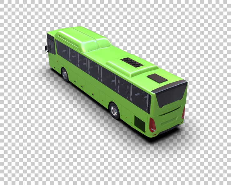 PSD ilustración de renderización 3d realista del autobús aislado en el fondo