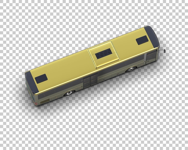 Ilustración de renderización 3D realista del autobús aislado en el fondo