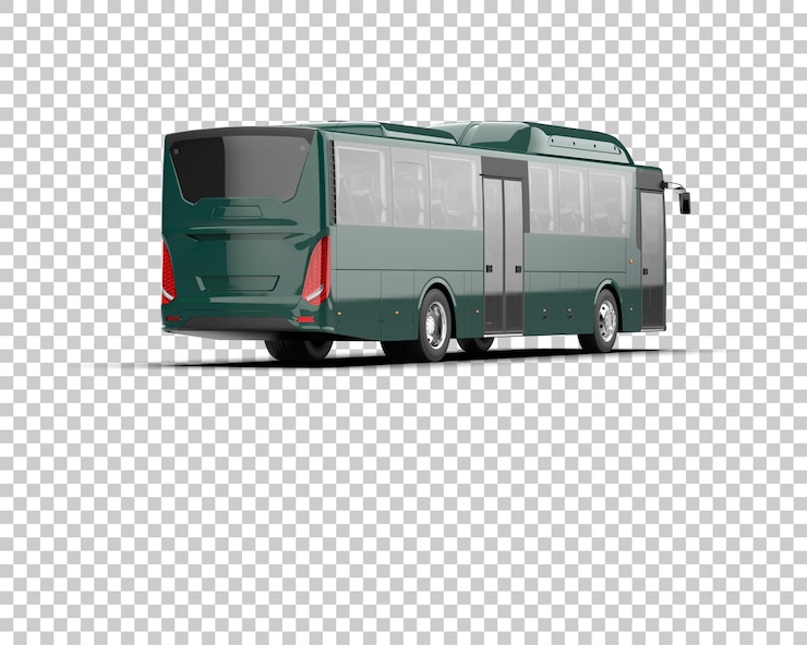 PSD ilustración de renderización 3d realista del autobús aislado en el fondo