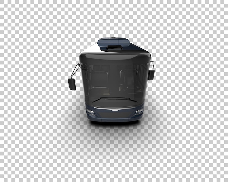 PSD ilustración de renderización 3d realista del autobús aislado en el fondo