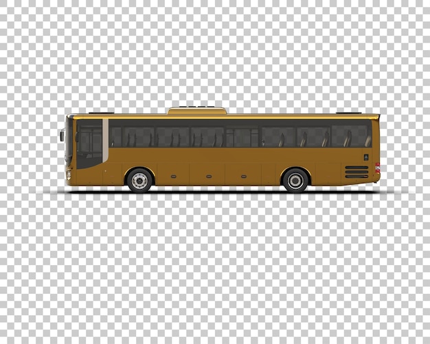 Ilustración de renderización 3D realista del autobús aislado en el fondo
