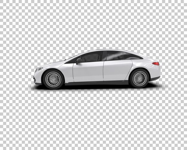 Ilustración de renderización 3D realista de un coche moderno aislado en el fondo
