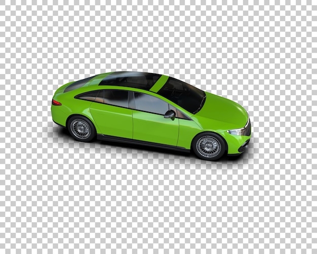 Ilustración de renderización 3D realista de un coche moderno aislado en el fondo