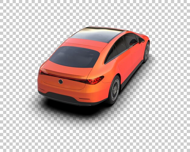 Ilustración de renderización 3D realista de un coche moderno aislado en el fondo