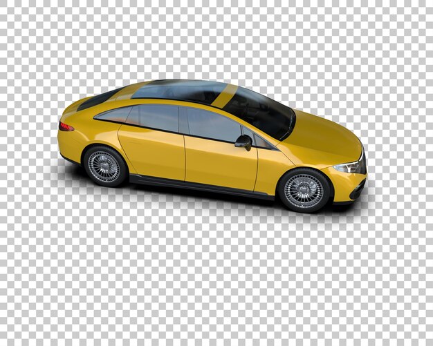 Ilustración de renderización 3D realista de un coche moderno aislado en el fondo