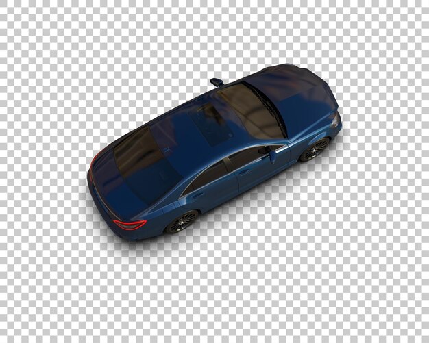 Ilustración de renderización 3D realista de un coche moderno aislado en el fondo