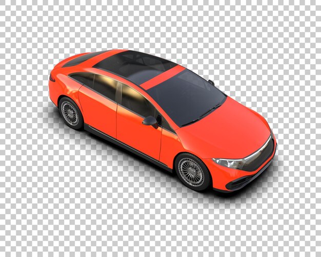 Ilustración de renderización 3D realista de un coche moderno aislado en el fondo