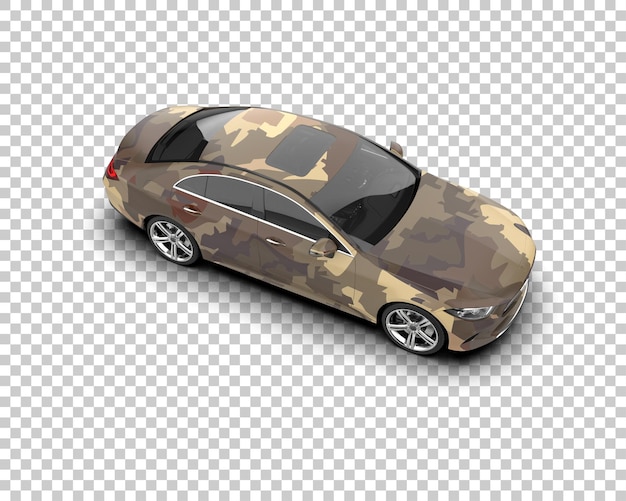 PSD ilustración de renderización 3d realista de un coche moderno aislado en el fondo