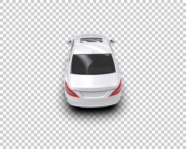 Ilustración de renderización 3D realista de un coche moderno aislado en el fondo