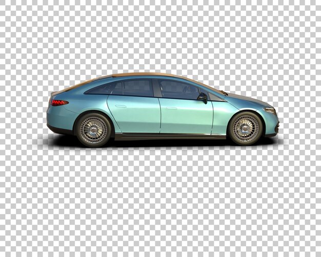 Ilustración de renderización 3D realista de un coche moderno aislado en el fondo