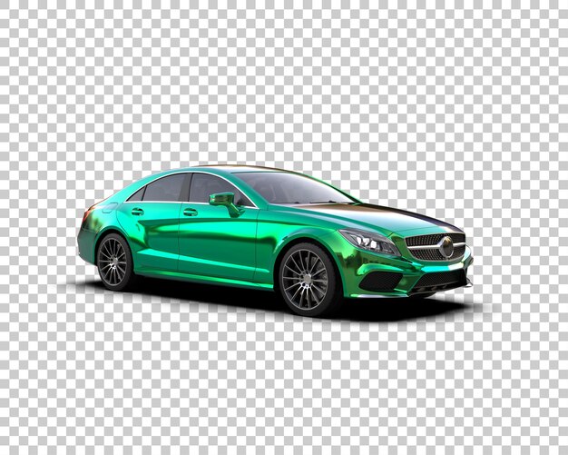 Ilustración de renderización 3D realista de un coche moderno aislado en el fondo