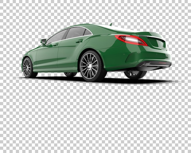 Ilustración de renderización 3D realista de un coche moderno aislado en el fondo