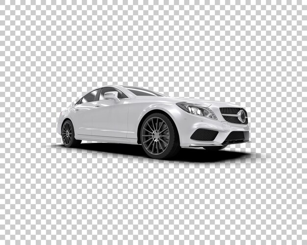 Ilustración de renderización 3D realista de un coche moderno aislado en el fondo