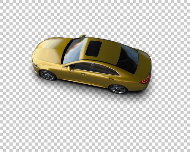Ilustración de renderización 3D realista de un coche moderno aislado en el fondo
