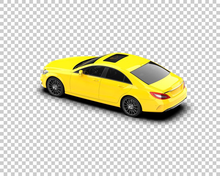 PSD ilustración de renderización 3d realista de un coche moderno aislado en el fondo