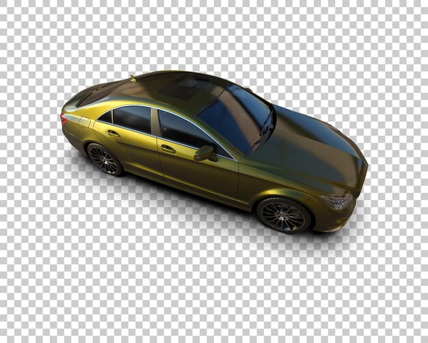 Ilustración de renderización 3D realista de un coche moderno aislado en el fondo