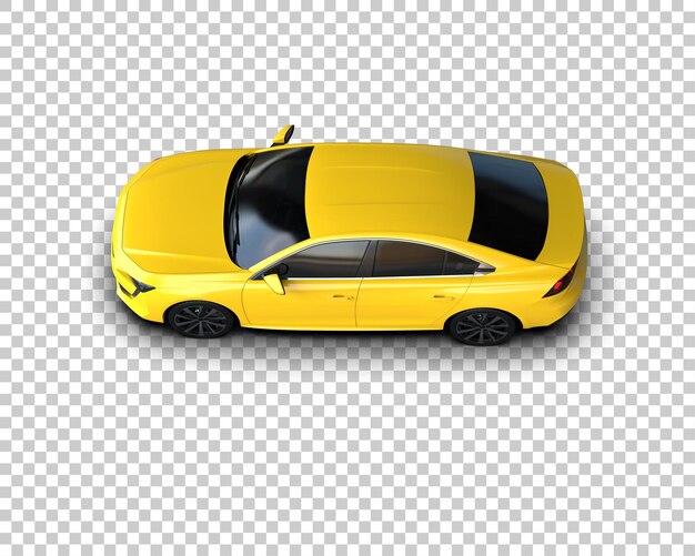 Ilustración de renderización 3D realista de un coche moderno aislado en el fondo
