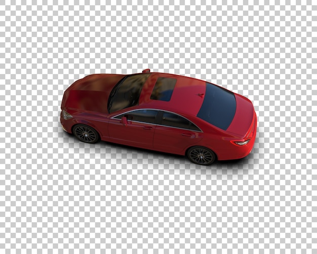 Ilustración de renderización 3D realista de un coche moderno aislado en el fondo