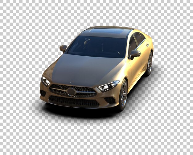 Ilustración de renderización 3D realista de un coche moderno aislado en el fondo