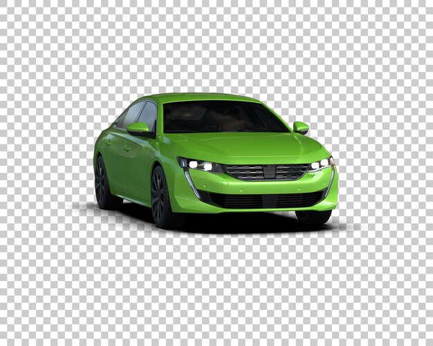 Ilustración de renderización 3D realista de un coche moderno aislado en el fondo