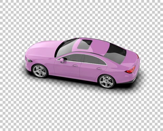 Ilustración de renderización 3D realista de un coche moderno aislado en el fondo