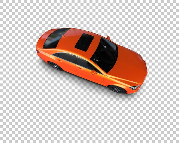 Ilustración de renderización 3D realista de un coche moderno aislado en el fondo