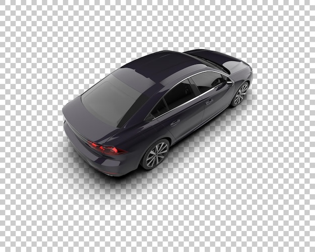 Ilustración de renderización 3D realista de un coche moderno aislado en el fondo