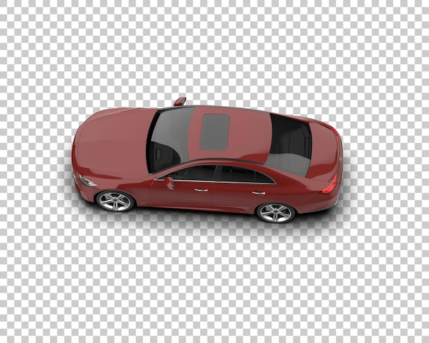 Ilustración de renderización 3D realista de un coche moderno aislado en el fondo