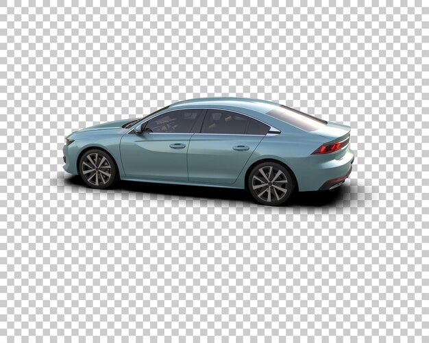 Ilustración de renderización 3D realista de un coche moderno aislado en el fondo