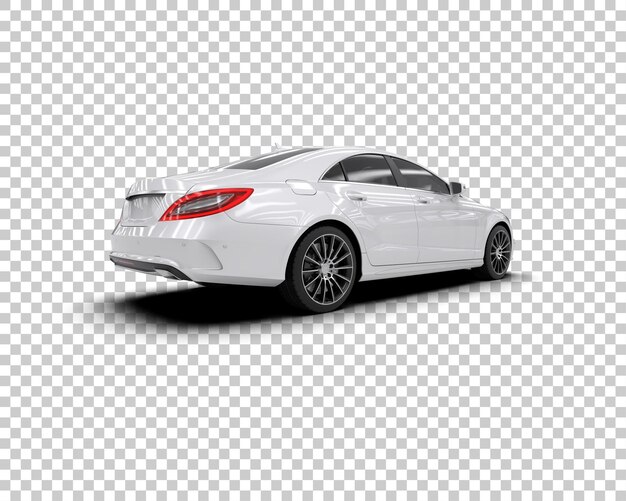 Ilustración de renderización 3D realista de un coche moderno aislado en el fondo