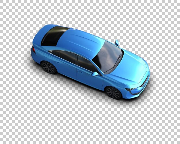Ilustración de renderización 3D realista de un coche moderno aislado en el fondo