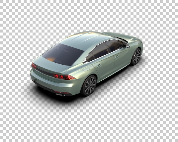 Ilustración de renderización 3D realista de un coche moderno aislado en el fondo