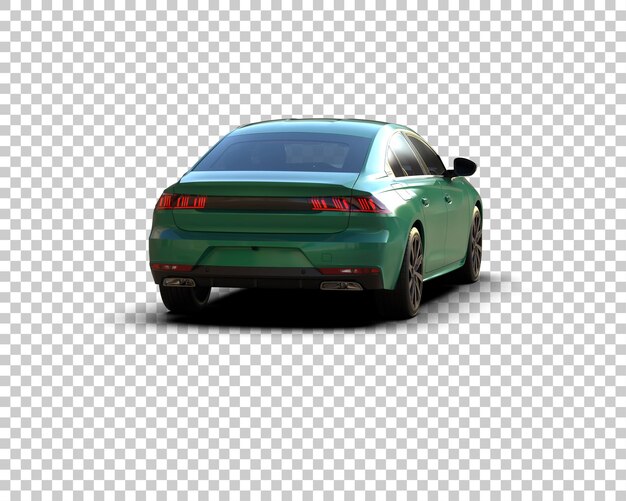 Ilustración de renderización 3D realista de un coche moderno aislado en el fondo