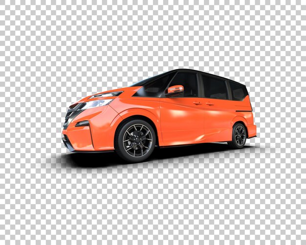 Ilustración de renderización 3D realista de un coche moderno aislado en el fondo