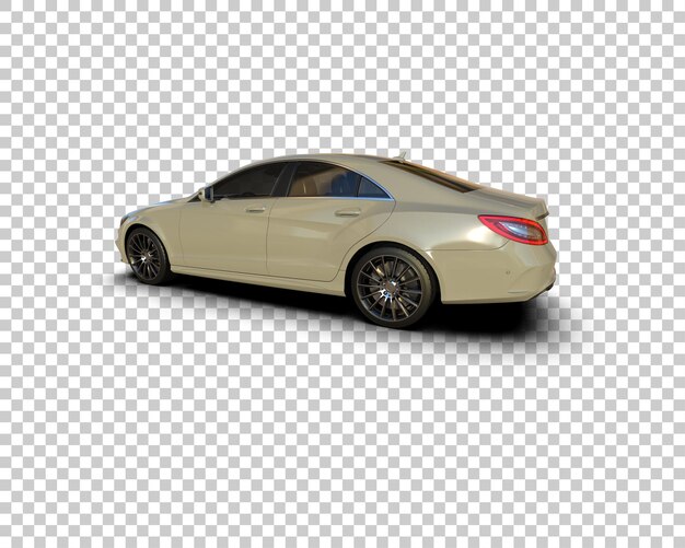Ilustración de renderización 3D realista de un coche moderno aislado en el fondo
